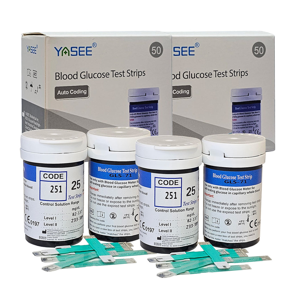 Yasee Blood Glucose Test Strips 100pcs – High-Precision Replacement Strips