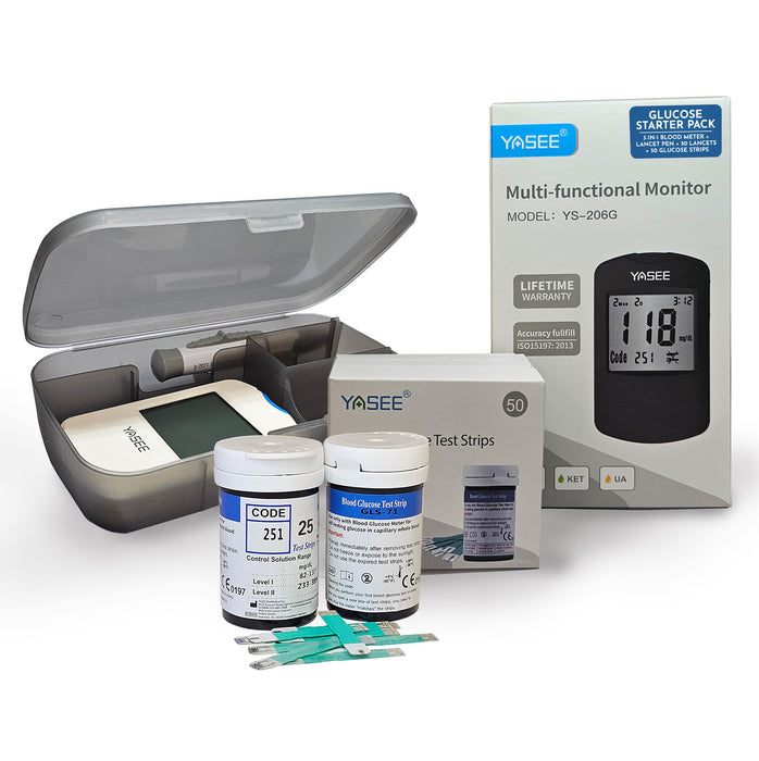 Yasee 3-in-1 Meter for Glucose Ketone and Uric Acid testing