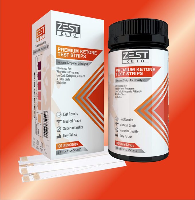 Keto tester strips. Ketone test strips for urine testing. Keto urinalysis tester strips. Pee strips for keto testing. Packet of 100 ketone test strips. Ketostix . Test ketone levels when on a keto diet plan or after having keto recipes. Test ketosis levels when on a low carb diet. Keto strips by Zest Keto.